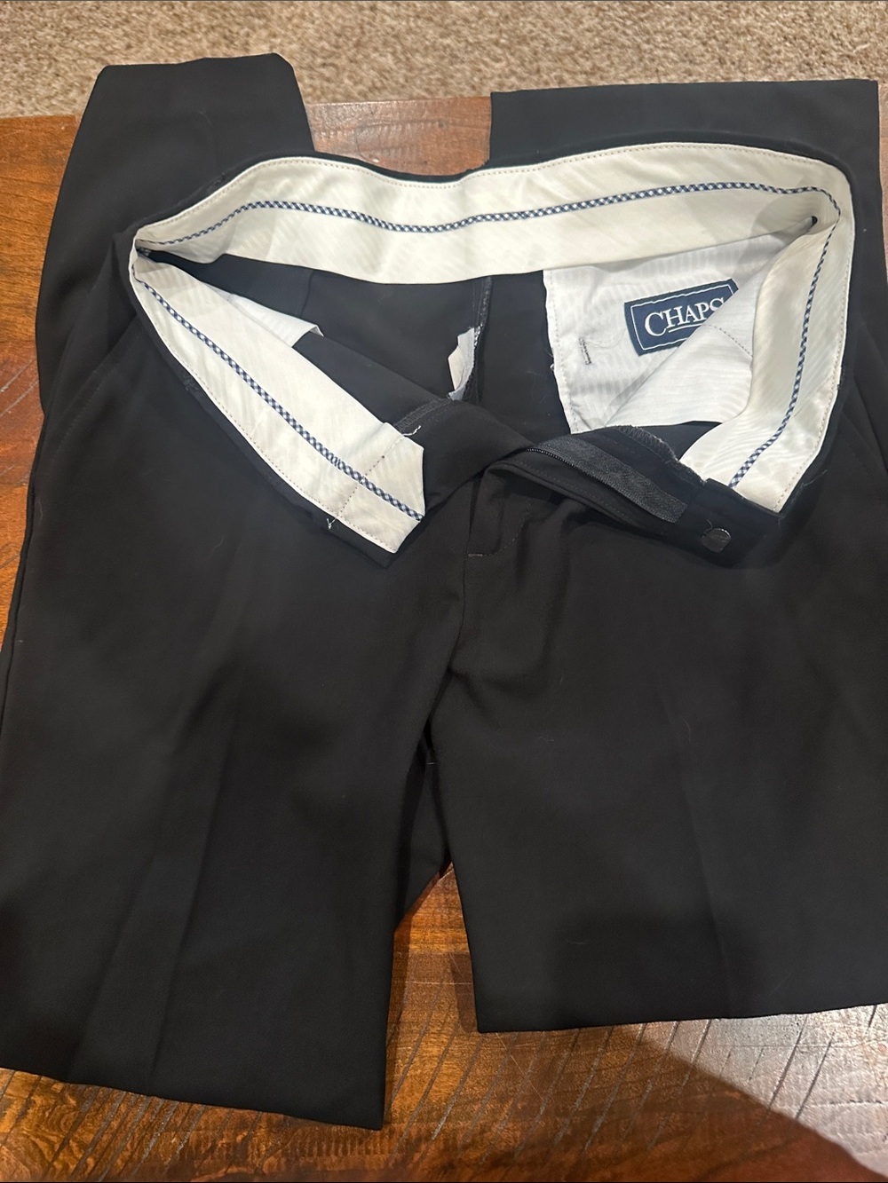 Chaps Black Boy's Dress Pants - Classic Tailored Style